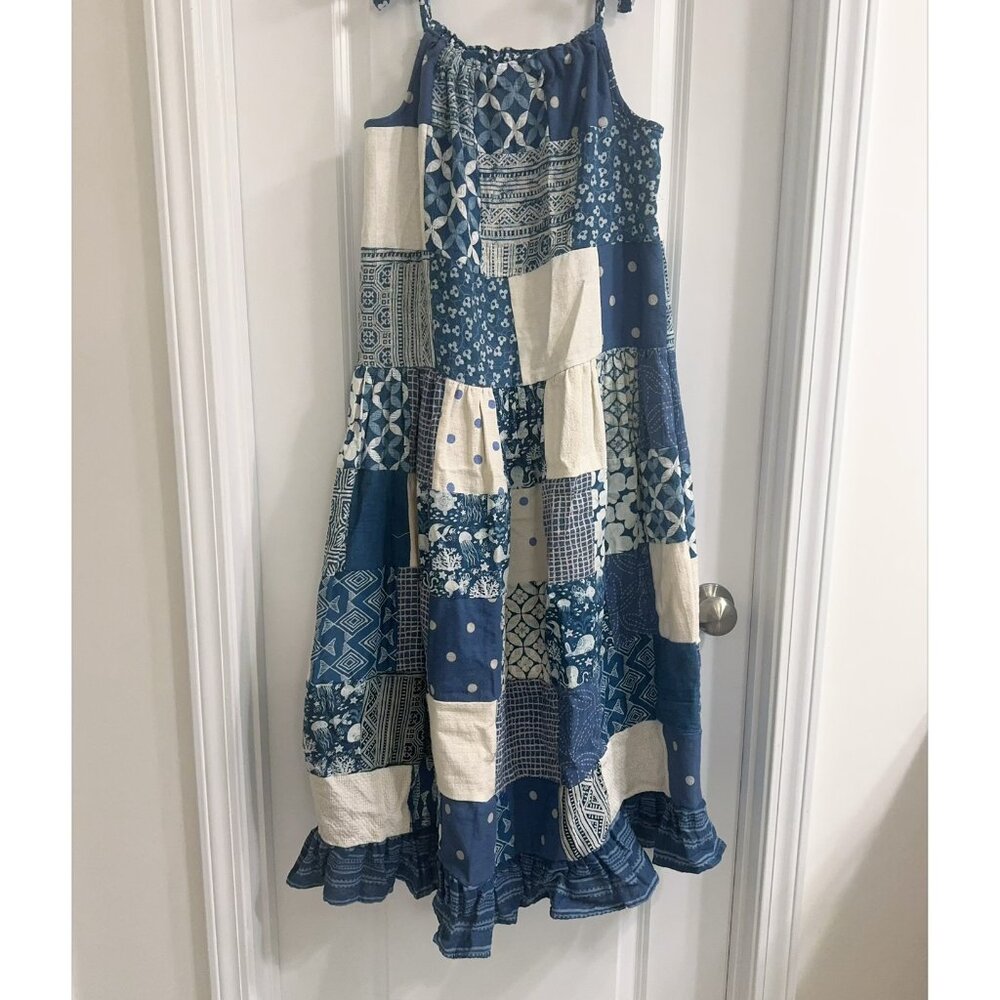 Handcrafted Indigo Patchwork Dress | Cotton Linen… - image 2